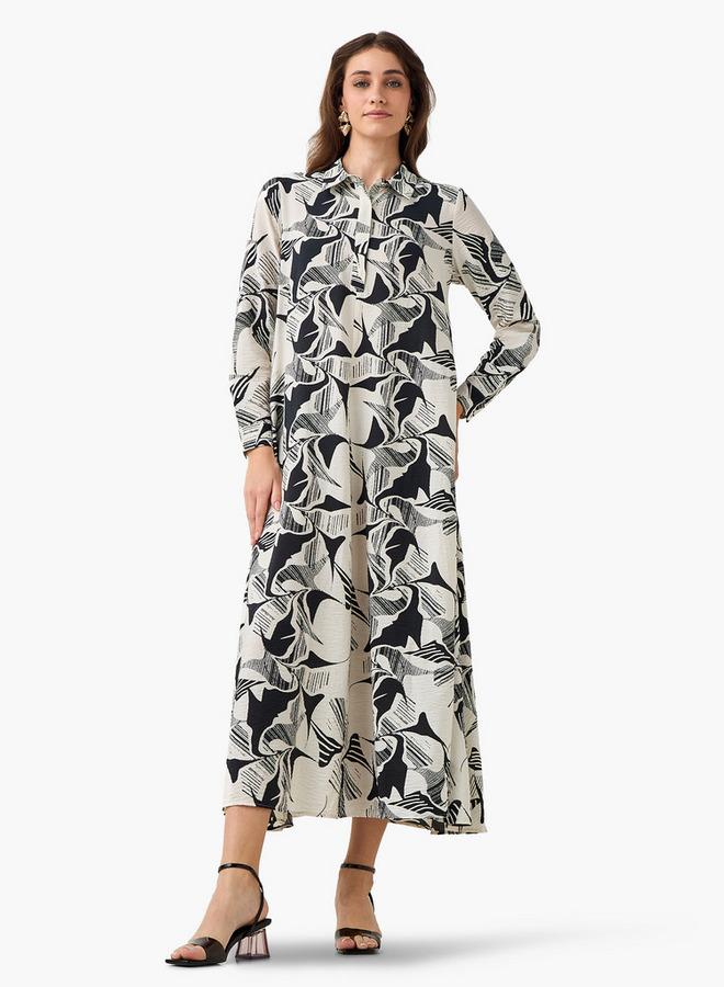 Iconic Printed Women Shirt Dress with Concealed Placket - Image 1